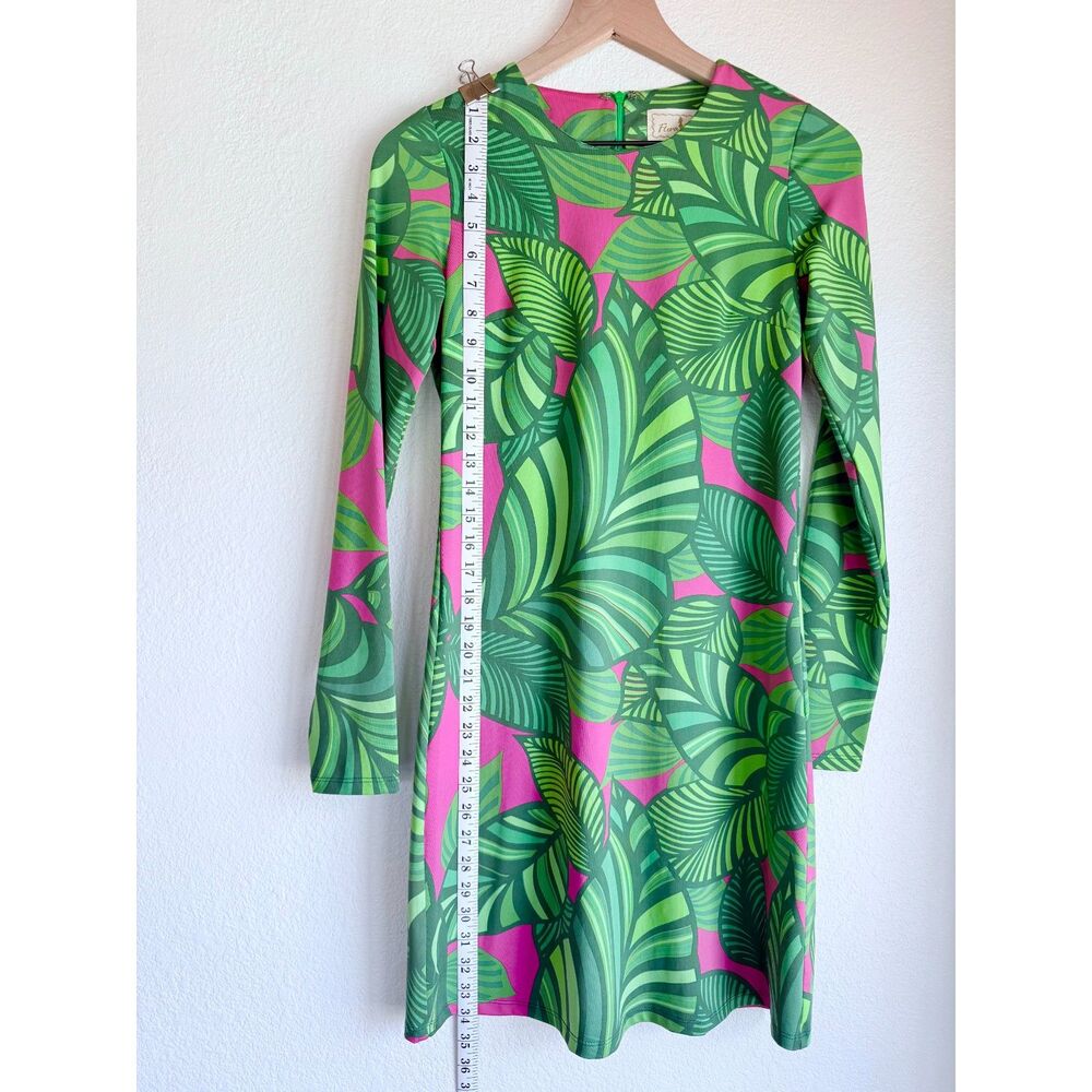 NEW Flora Bea Morgan Long Sleeve Shift Dress in Farm Valley Pink Tropical Size S - Picture 8 of 13